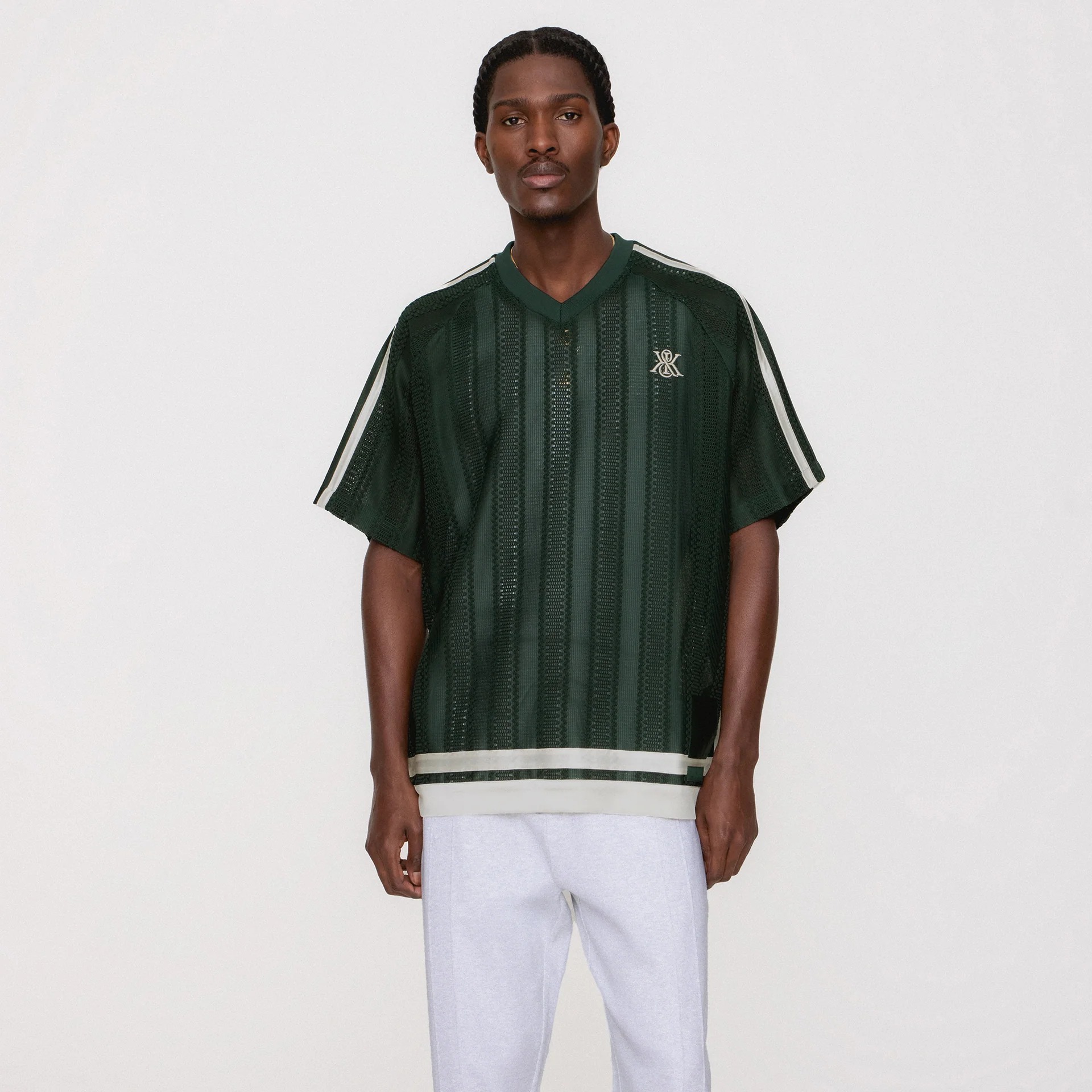 Kith Leon Short Sleeve Lace Combo Jersey Green | KXM Store